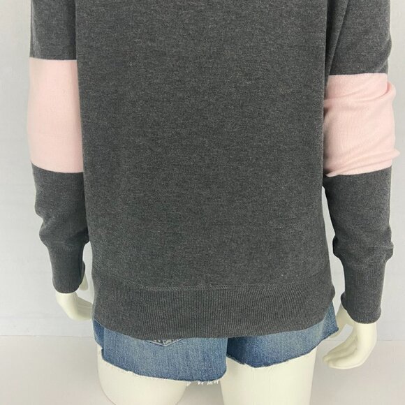 Athleta Women's Sweater Grey & Pink Scoop Neck Size M Long Sleeve Medium Weight - Picture 7 of 9